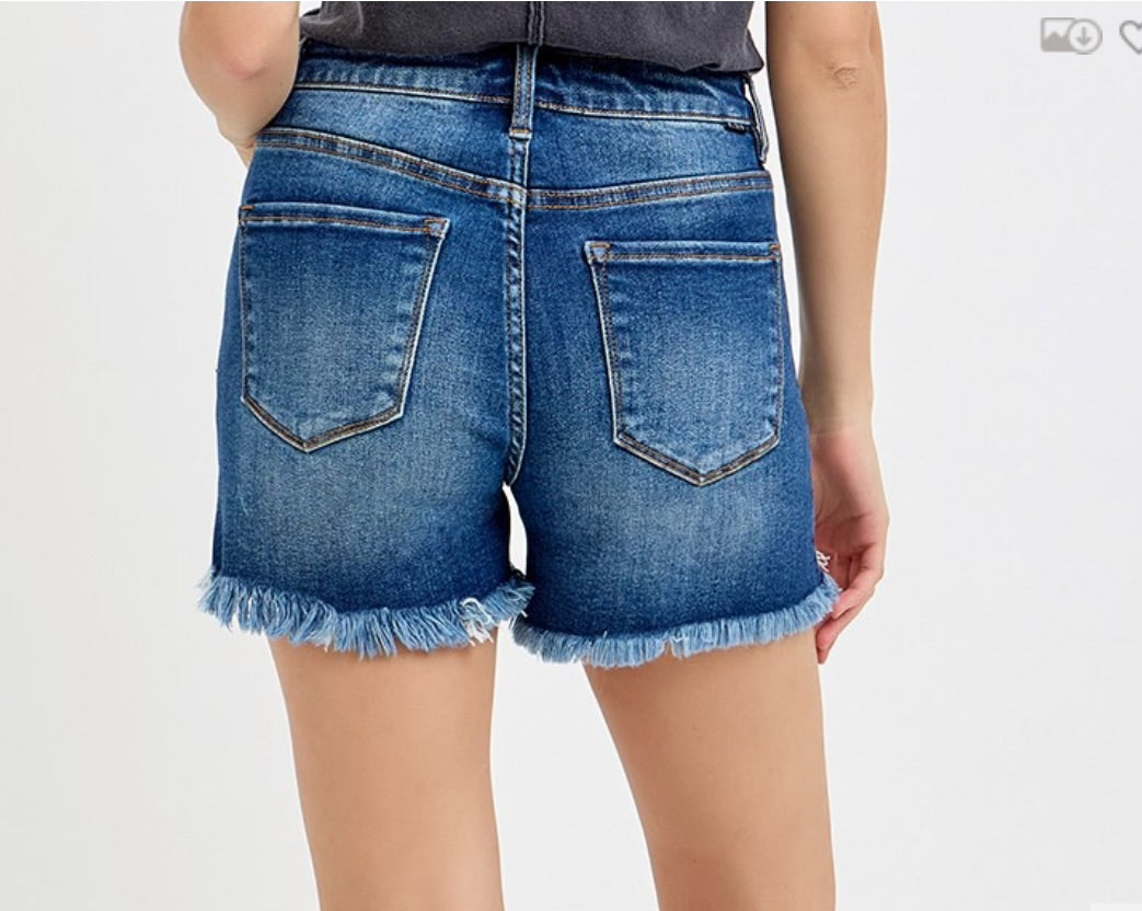 Risen High Rise Step Hem Shorts