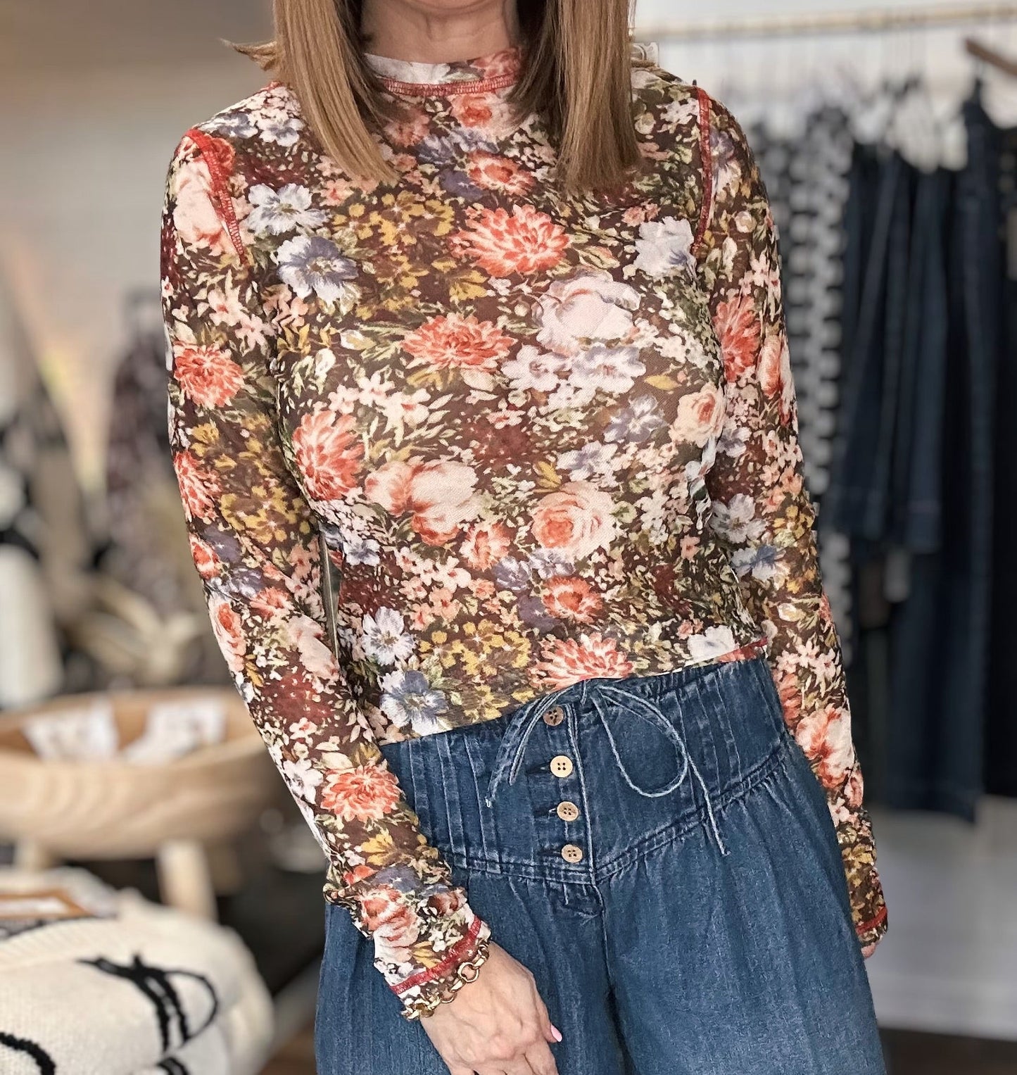 Jessie Floral Mesh Layering Top