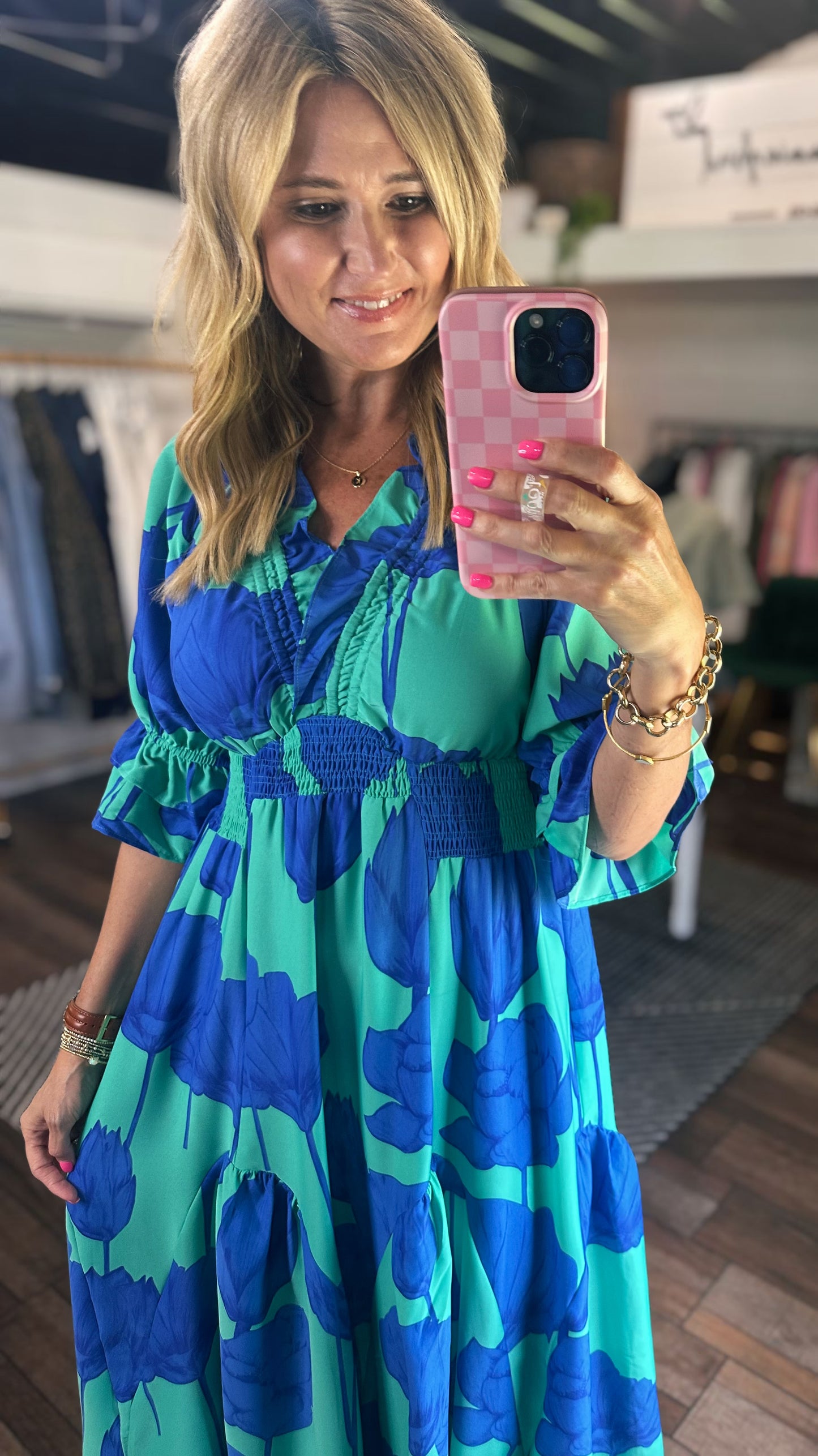Blue Bloom Maxi Dress