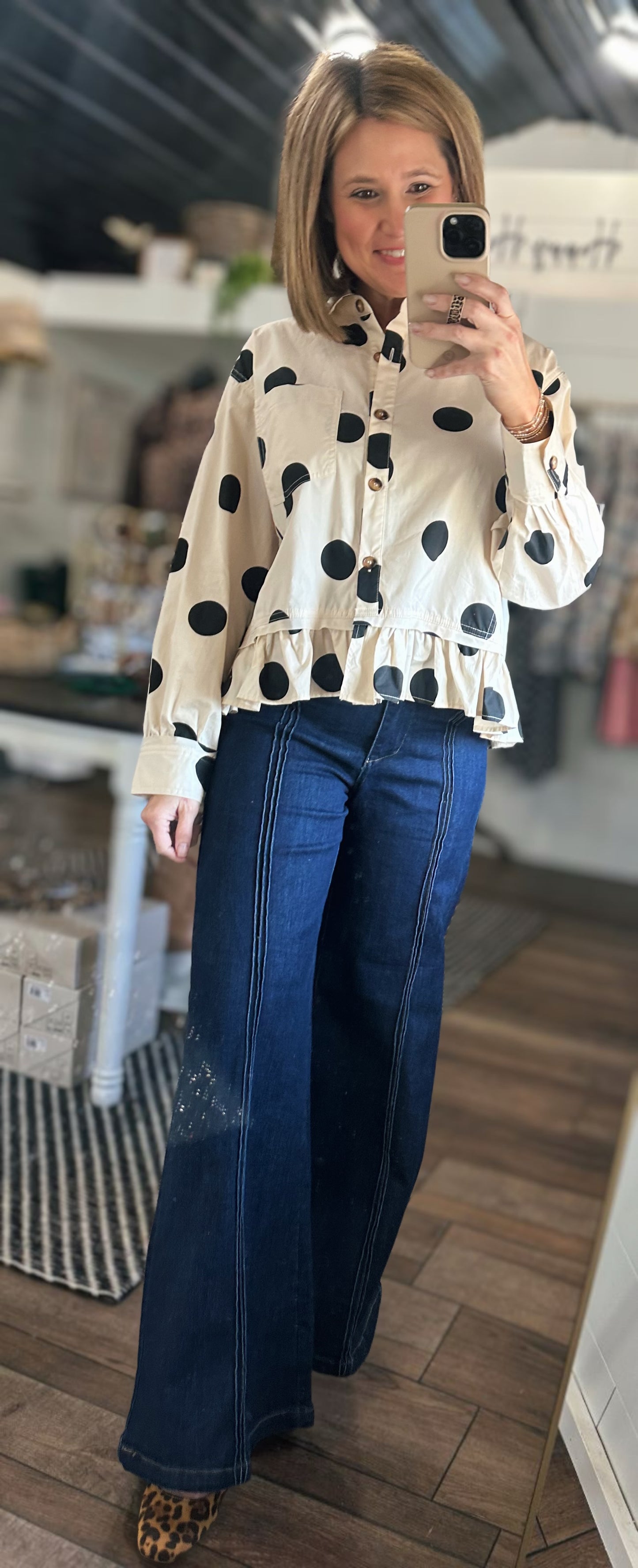 The First Impression Polka Dot Peplum
