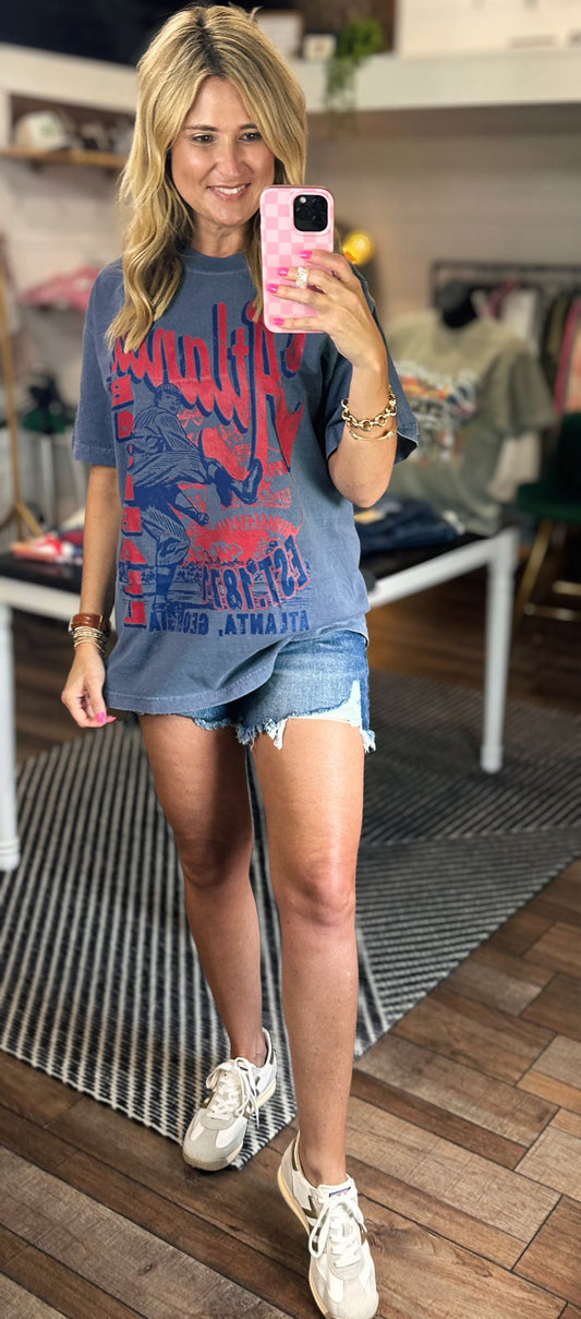 Risen High Rise Step Hem Shorts