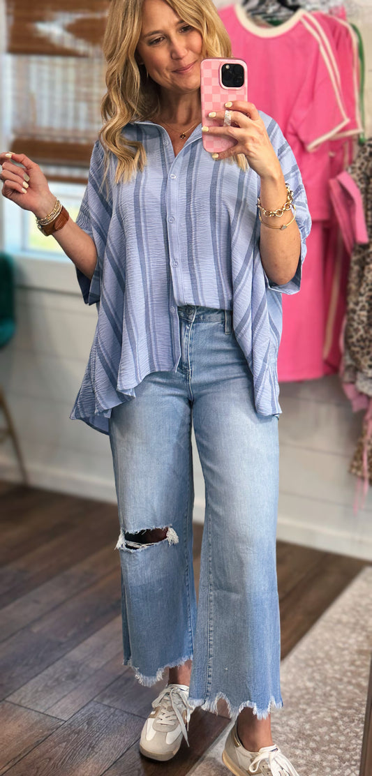 Vervet Spellbindingly Cropped Wide Leg Jeans