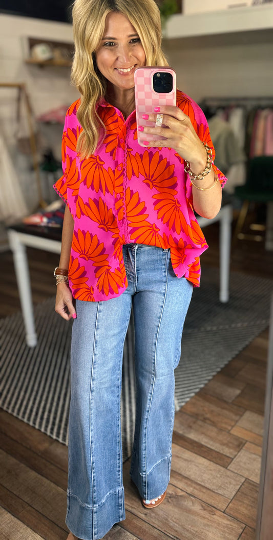 Petal Pop Button Down