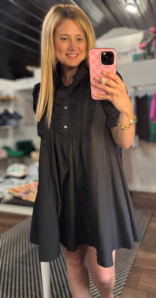 Emerie Pintuck & Frill Dress