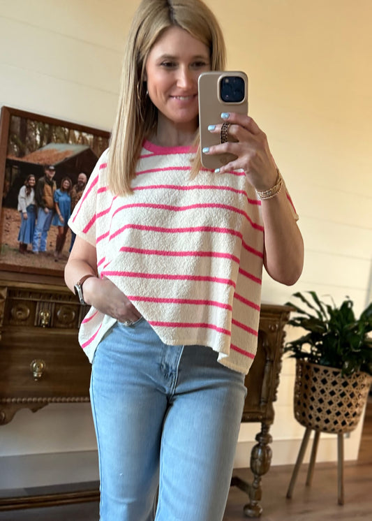 Blushing Beauty Striped Top
