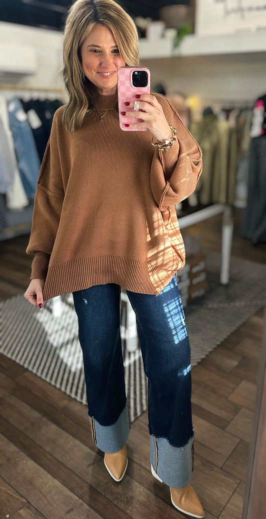 Oversized Sweater in Gingerbread