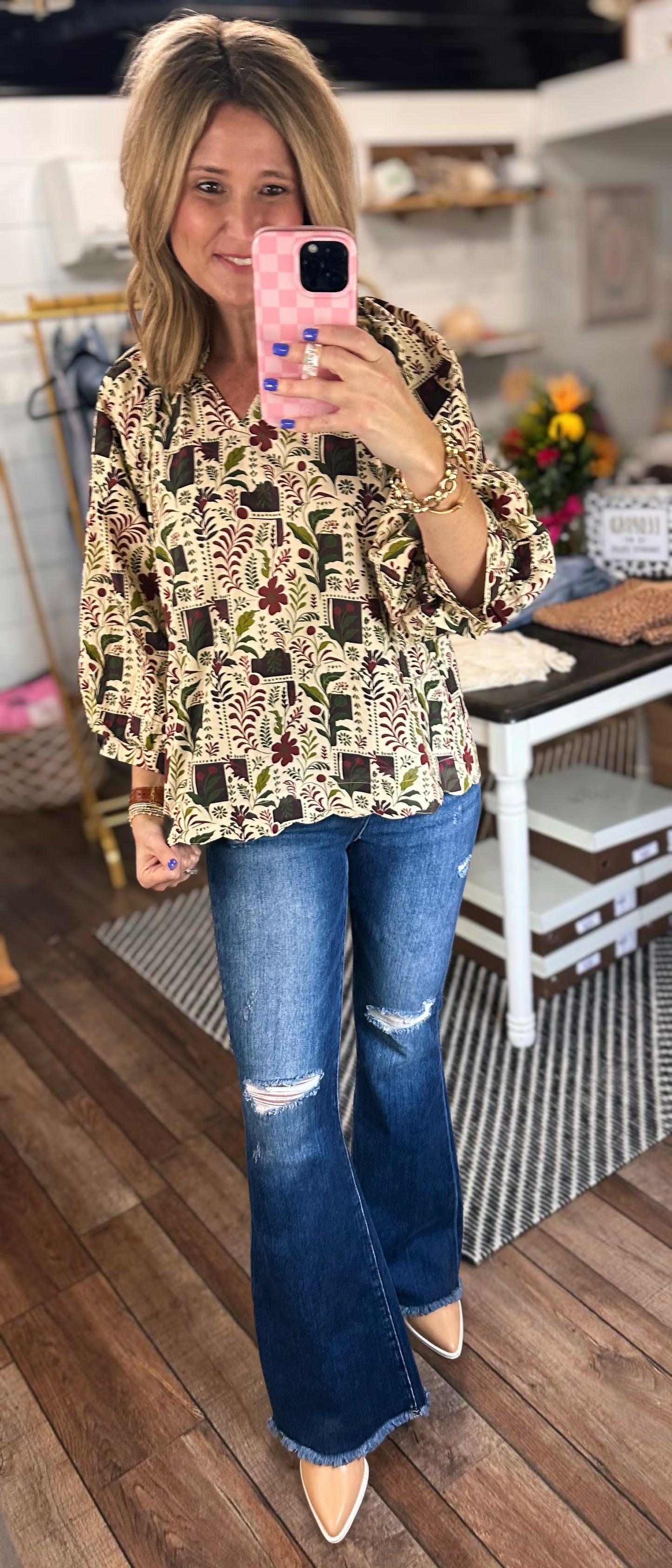 Harvest Bloom Scallop Top