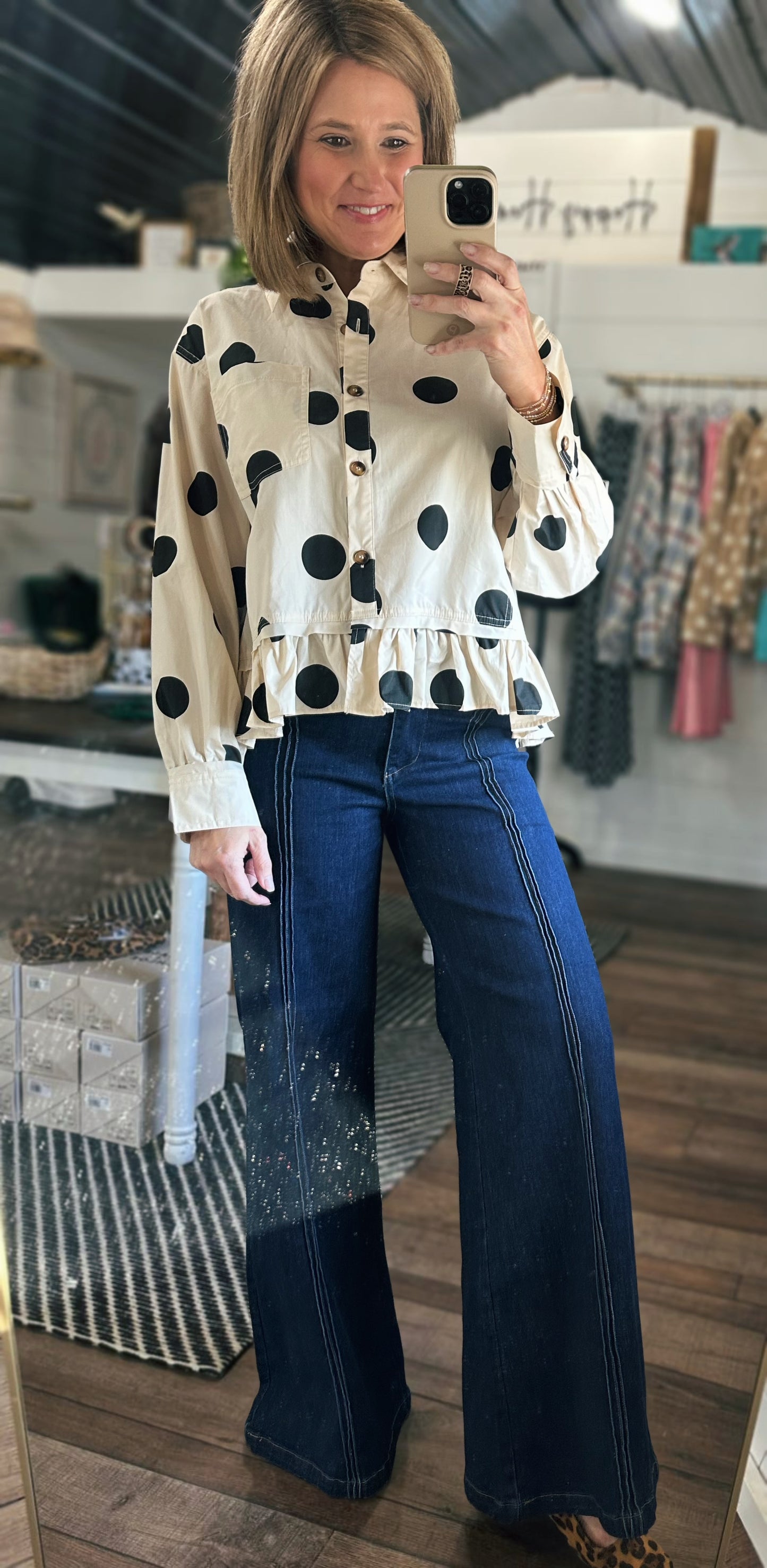 The First Impression Polka Dot Peplum