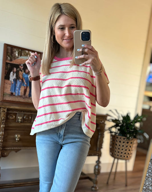 Blushing Beauty Striped Top