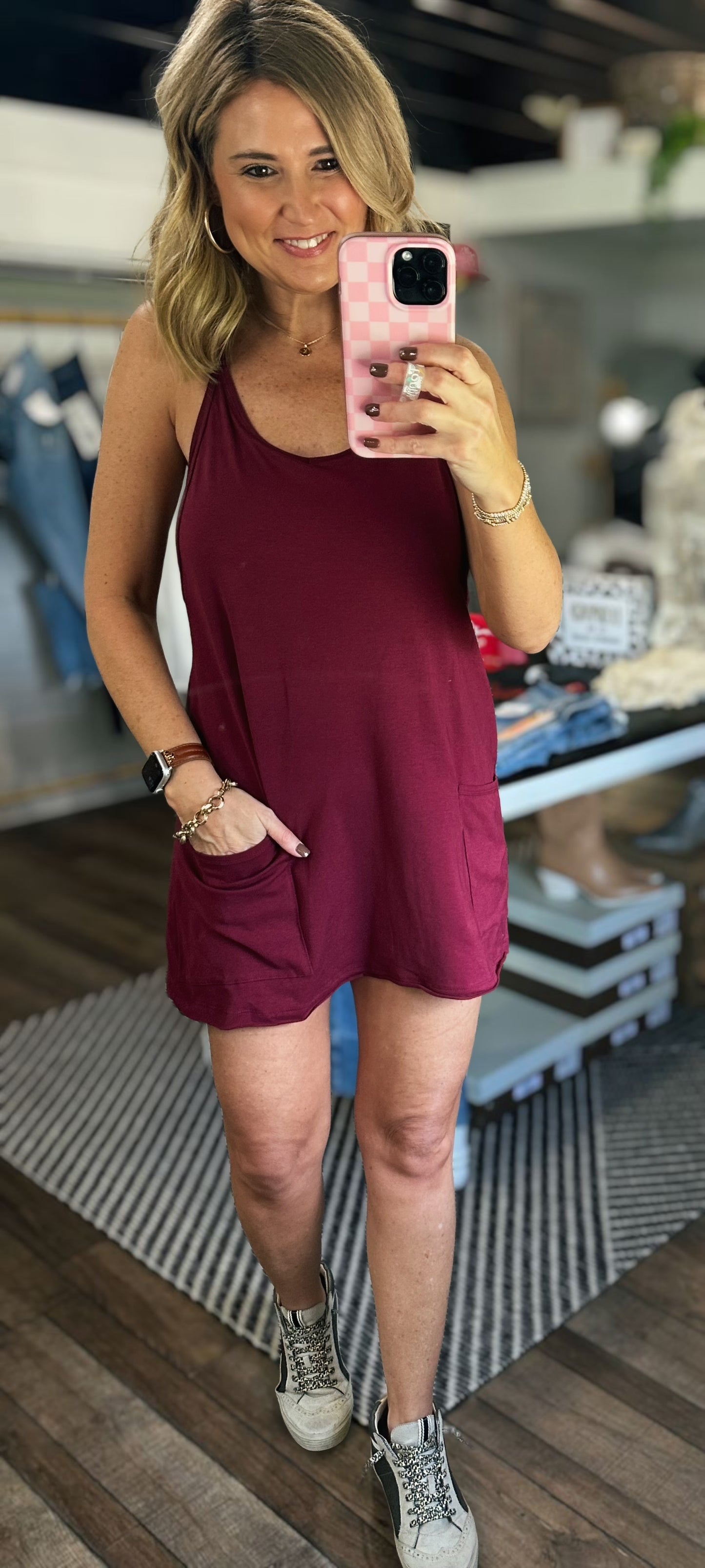 Gracelyn Athletic Dress in Cabernet