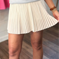 Gabrielle Pleated Athletic Skirt (White)