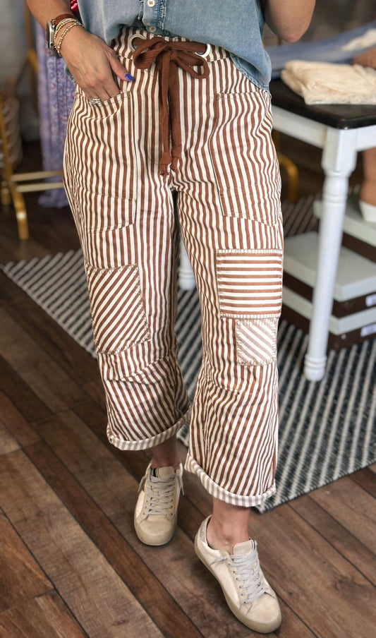 Cider Stripes Barrel Pants