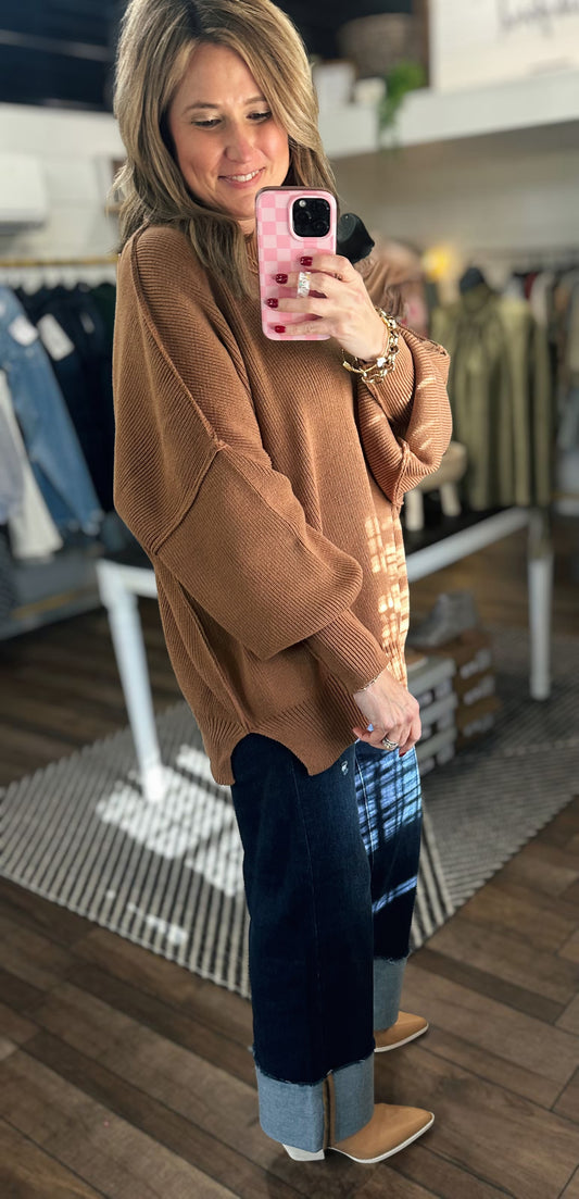 Oversized Sweater in Gingerbread