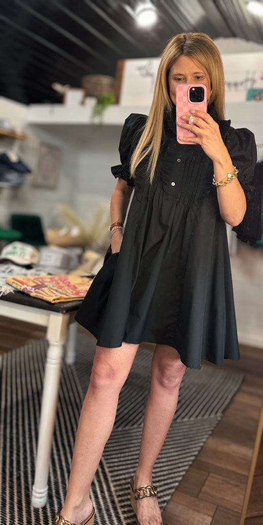 Emerie Pintuck & Frill Dress
