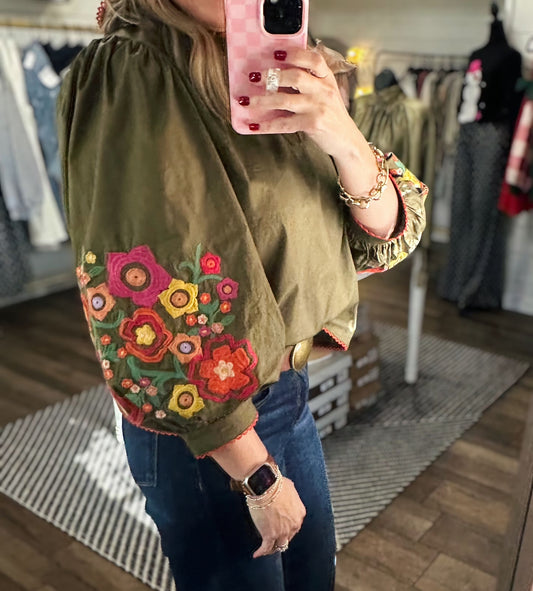Last Bloom Embroidered Top