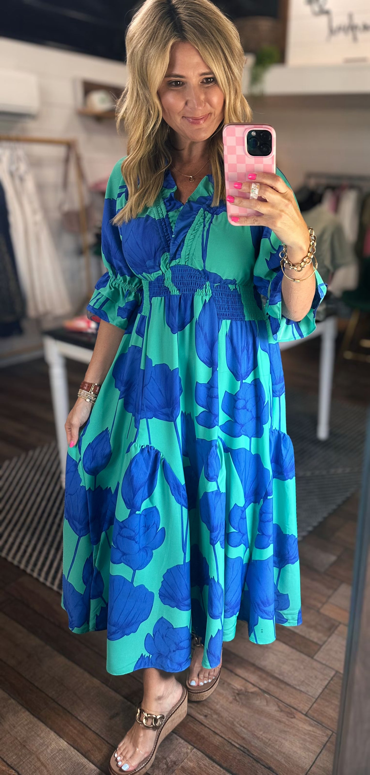 Blue Bloom Maxi Dress