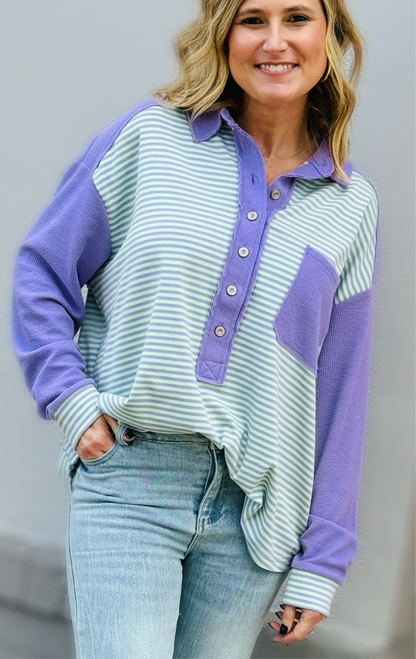 Kaysie Striped Henley