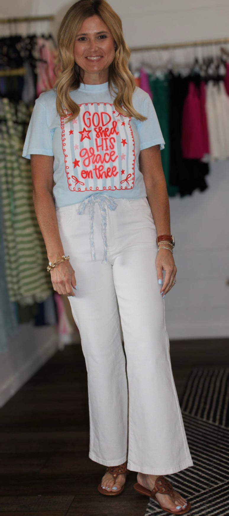 Saylor Knotted Belt Flare Jeans