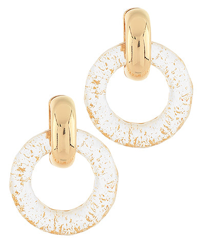 Gold Flake Resin Ring Shape Hoops